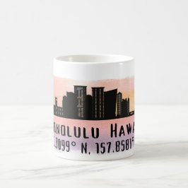 Taza De Café Latitud y longitud de la línea aérea honolulu