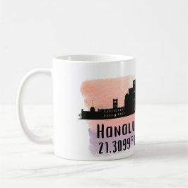 Taza De Café Latitud y longitud de la línea aérea honolulu