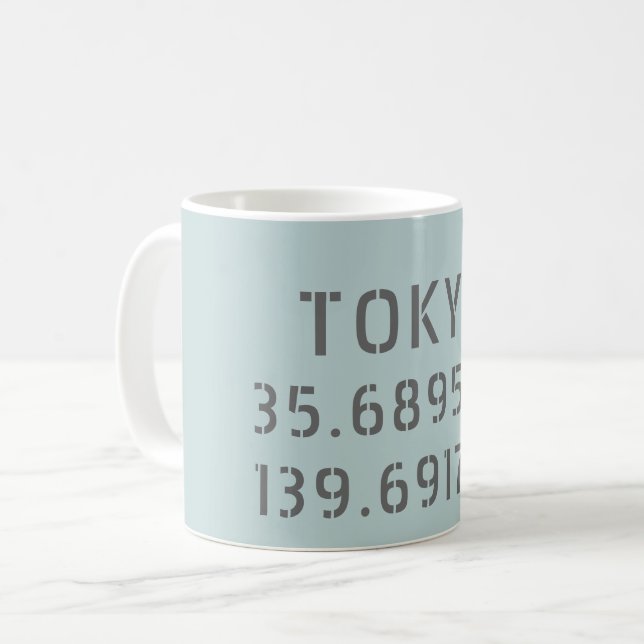Taza De Café Latitud y longitud de Tokio (Anverso izquierdo)