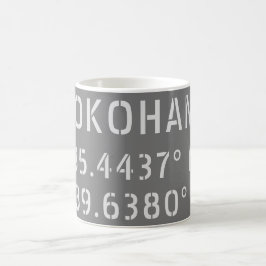 Taza De Café Latitud y longitud de Yokohama