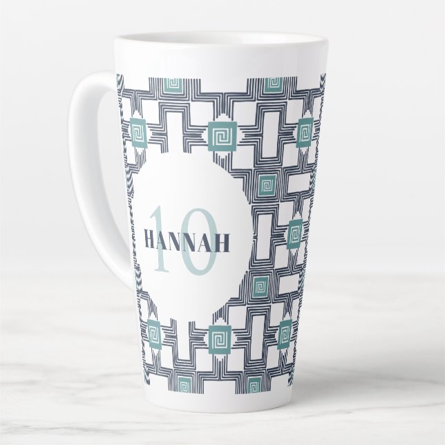 Taza De Café Latte 10 años Sobriety Birthday 17oz (Ángulo izquierdo)