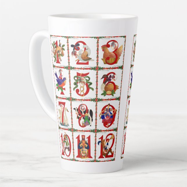 Taza De Café Latte 12 días de Navidades Latte Mug (Ángulo izquierdo)