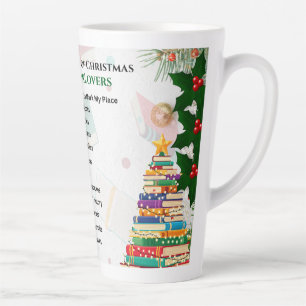 Taza De Café Latte 12 días de Navidades para los amantes del libro La