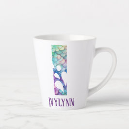 Taza De Café Latte 12 oz Monogramed Mermaid con estilo