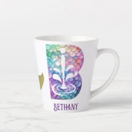 Taza De Café Latte 12 oz Monogramed Mermaid con estilo