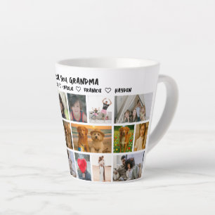 Taza De Café Latte 18 collage de fotos y regalo de foto con texto per