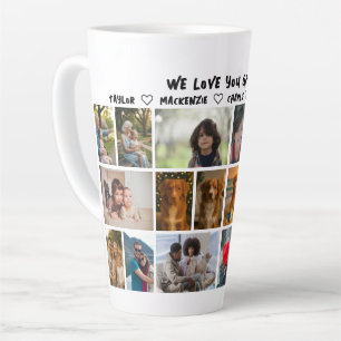 Taza De Café Latte 18 collage de fotos y texto personalizado regalo d