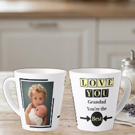 Taza De Café Latte 1 foto te quiero abuelo amarillo