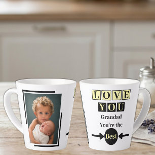 Taza De Café Latte 1 foto te quiero abuelo amarillo