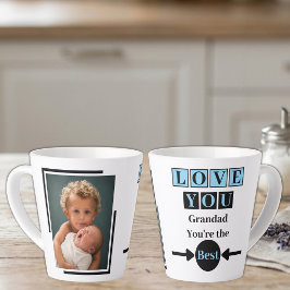 Taza De Café Latte 1 foto te quiero abuelo azul