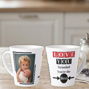 Taza De Café Latte 1 foto te quiero abuelo rojo