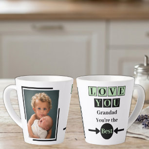Taza De Café Latte 1 foto te quiero abuelo verde