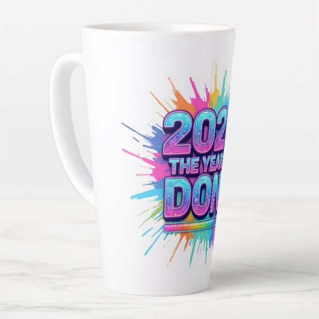 Taza De Café Latte 2026 Loading... Progress Bar Sticker (Ángulo izquierdo)