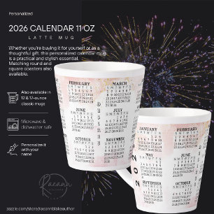 Taza De Café Latte 2026 Personalizado 12 oz. Latte Mug del calendario