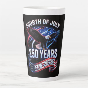 Taza De Café Latte 250 Aniversario EE. UU. 1776-2026 Patriótico Ameri