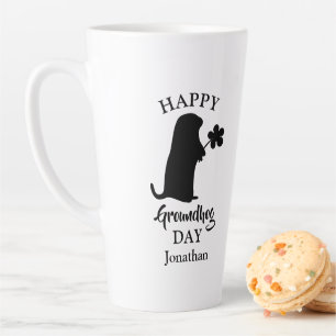 Taza De Café Latte 2 de febrero Nombre personalizado del Feliz Día