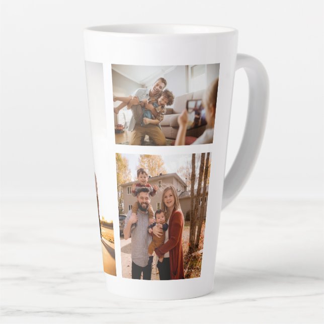 Taza De Café Latte 3 Collage de fotos Personalizado personalizado (Ángulo derecho)