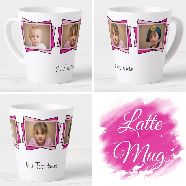 Taza De Café Latte 3 foto agregar tu texto rosa (Subido por el creador)