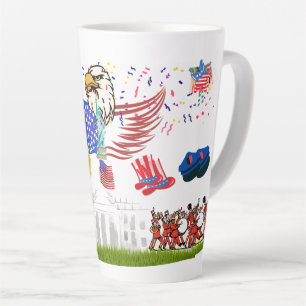 Taza De Café Latte 4 de julio