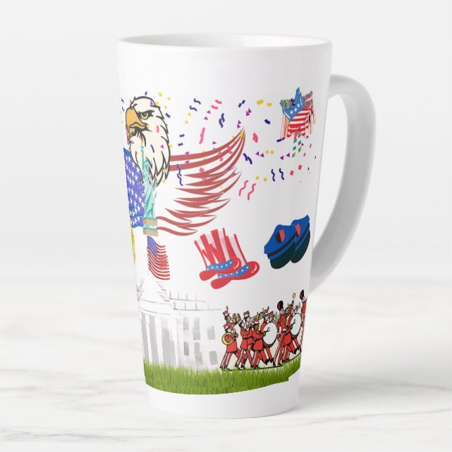 Taza De Café Latte 4 de julio (Ángulo derecho)