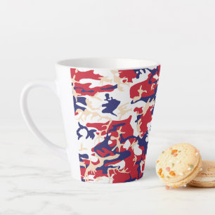Taza De Café Latte 4 de Julio, Día de la Independencia, Beige Camufla