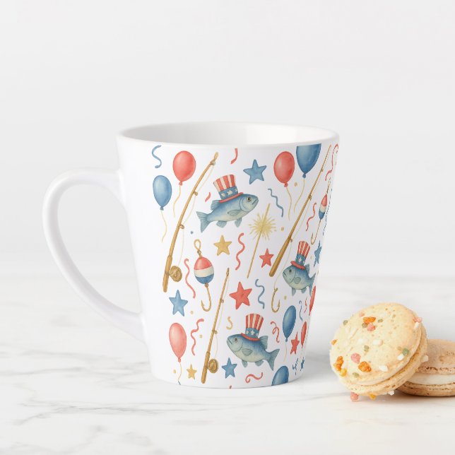 Taza De Café Latte 4 de julio Día de la Independencia fiesta para los (In situ)