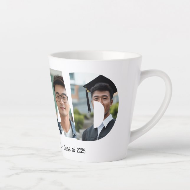 Taza De Café Latte 4 fotos collage personalizado GRAD Fotos (Derecha)