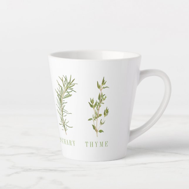 Taza De Café Latte 4 FRESH HERBS Latte Mug (Derecha)
