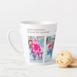 Taza De Café Latte 4 Navidad Foto Collage Dashing Nieve Abuelo