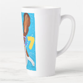 Taza De Café Latte 6 7 Basset Hound underwater with fish 