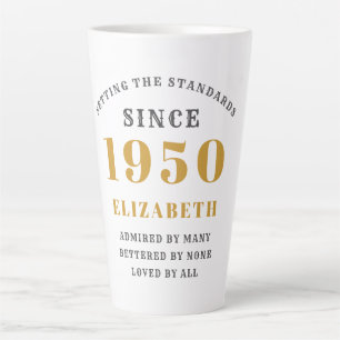 Taza De Café Latte 70.ª tipografía de cumpleaños nacida en 1950 Añadi