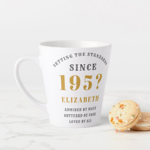 Taza De Café Latte 70 cumpleaños Nacido en 1950 Añadir nombre y año e