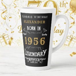 Taza De Café Latte 70th Birthday 1956 Legendary Retro
