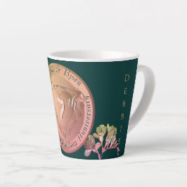 Taza De Café Latte 7.º Boda Aniversario Copper Fresia