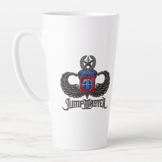 Taza De Café Latte 82.º Jumpmaster Blanco Latte Mug (Izquierda)