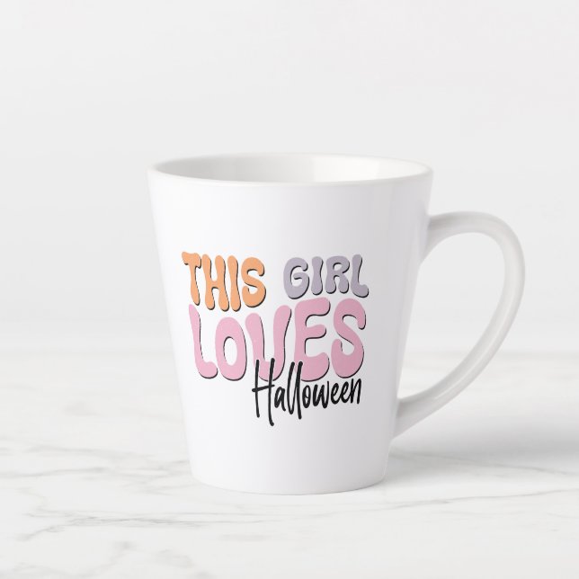 Taza De Café Latte A este Chica le encanta Halloween (Derecha)