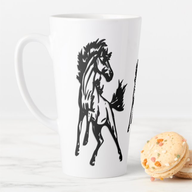 Taza De Café Latte A Frisky Jumping Horse in the Wild (In situ)
