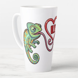 Taza De Café Latte A Heart Drawn with a Chameleon's Tongue
