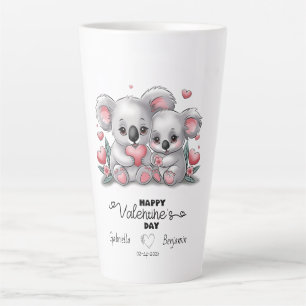 Taza De Café Latte A la Personalizado educada Koala le encanta el día