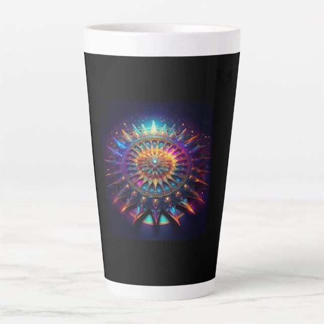 Taza De Café Latte A Sierpinski Gasket Fractal (Anverso)