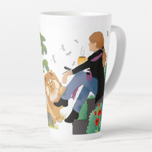 Taza De Café Latte A VECES ME SIENTO Y PIENSA - Chow-Latte Mug