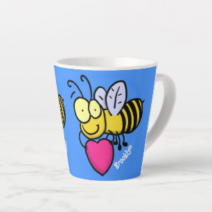 Taza De Café Latte Abeja graciosa y linda con ilustracion personaliza