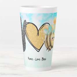 Taza De Café Latte Abejas amorosas de Cute Peace
