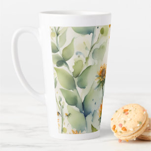Taza De Café Latte Abejas bailando en la peluca
