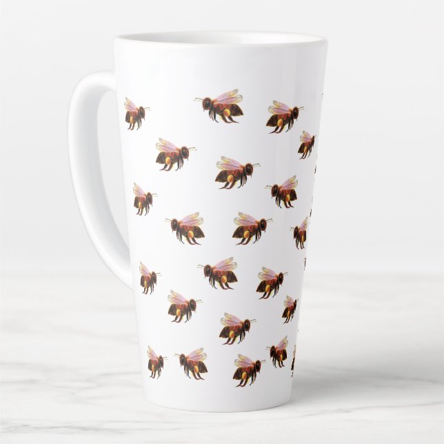 Taza De Café Latte Abejas onduladas (Ángulo izquierdo)