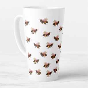 Taza De Café Latte Abejas volando 