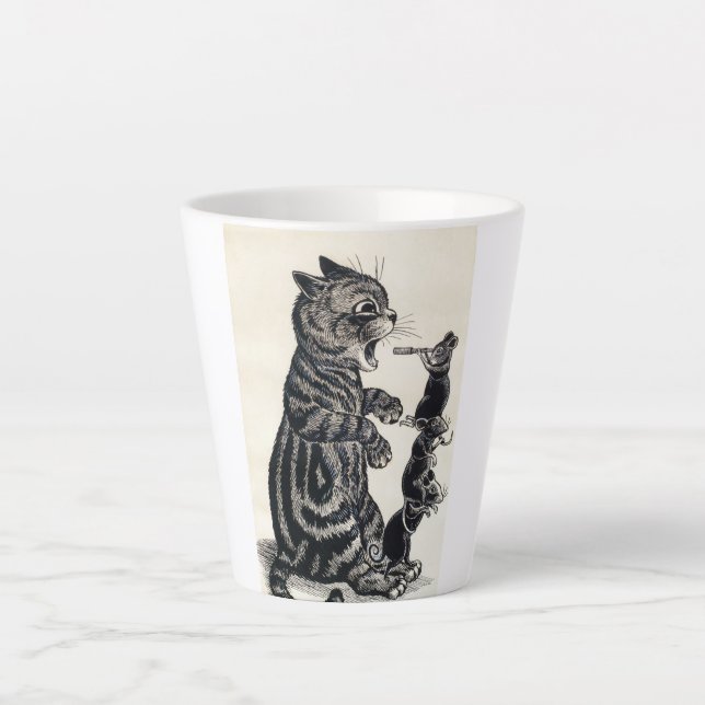 Taza De Café Latte Abierta de forma amplia por Louis Wain (Anverso)