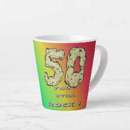 Taza De Café Latte Abraham 50° aniversario de Rainbow Latte Mug