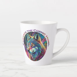 Taza De Café Latte Abraza al Lobo Cósmico