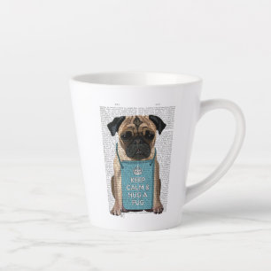 Taza De Café Latte Abrazo de pug